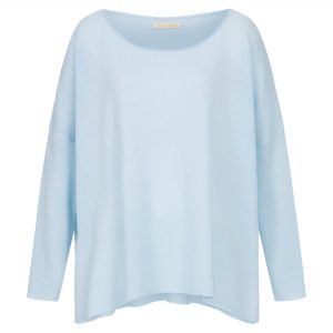 Angel 100% Cashmere Pullover  blue oversized cashmere rundhals von vorne
