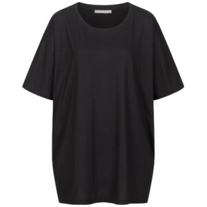 langes oversized t- shirt in schwarz