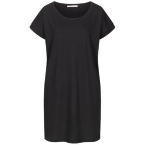 LONG SHIRT für Damen Minikleid schwarzes jersey kleid mit überschnittenen schultern