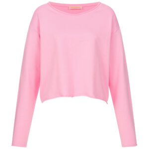 OVERSIZED BASIC SWEAT kurzkurzes rosa lang arm sweat shirt mit offenen abschlüßen